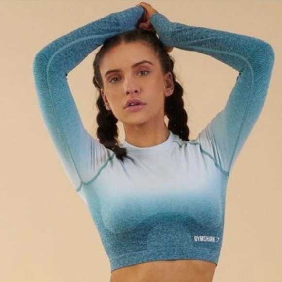 Gymshark Tops - Gymshark Adapt Seamless Ombre Long Sleeve Crop sz XS